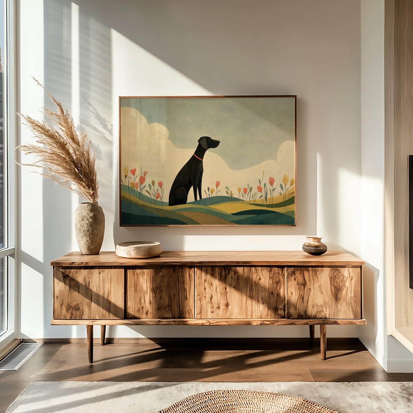 Watchful Guardian Among Wildflower Hills