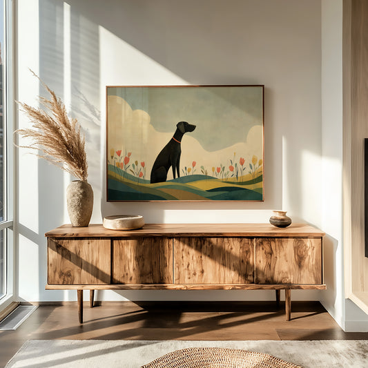 Watchful Guardian Among Wildflower Hills
