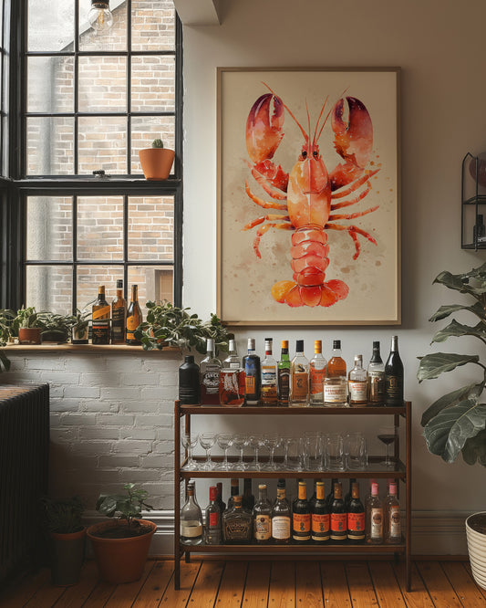 Crimson Tides: Watercolor Crustacean Study