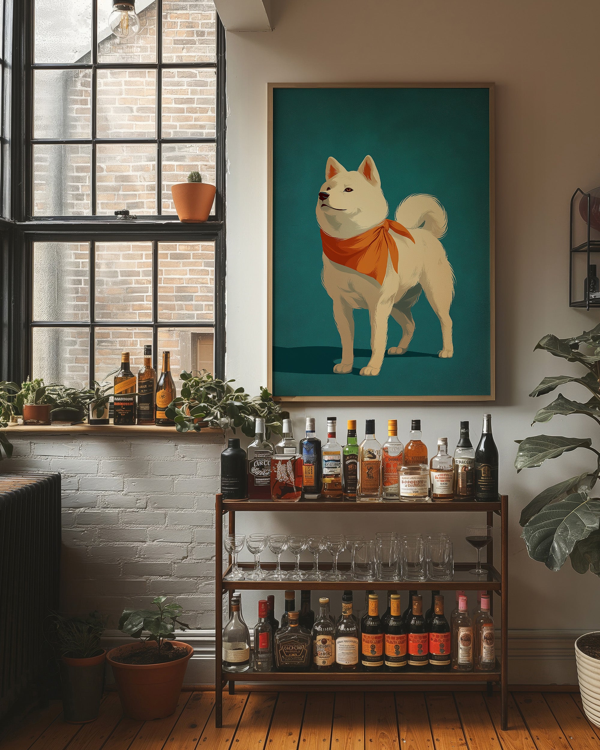 Loyal Companion in Teal and Tangerine