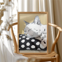 Spotted Comfort: Feline Slumber Portrait
