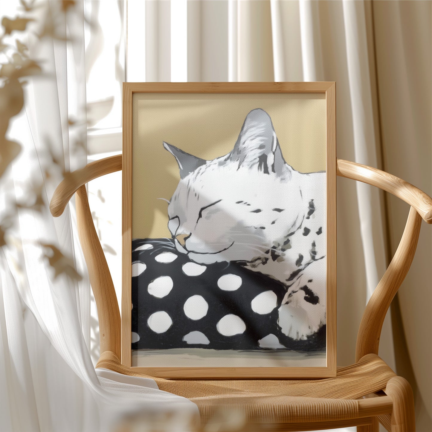 Spotted Comfort: Feline Slumber Portrait