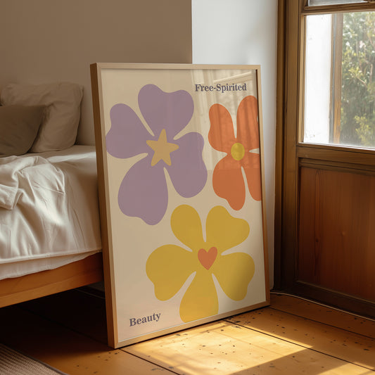 Blossoms of Joy: Retro Floral Symphony