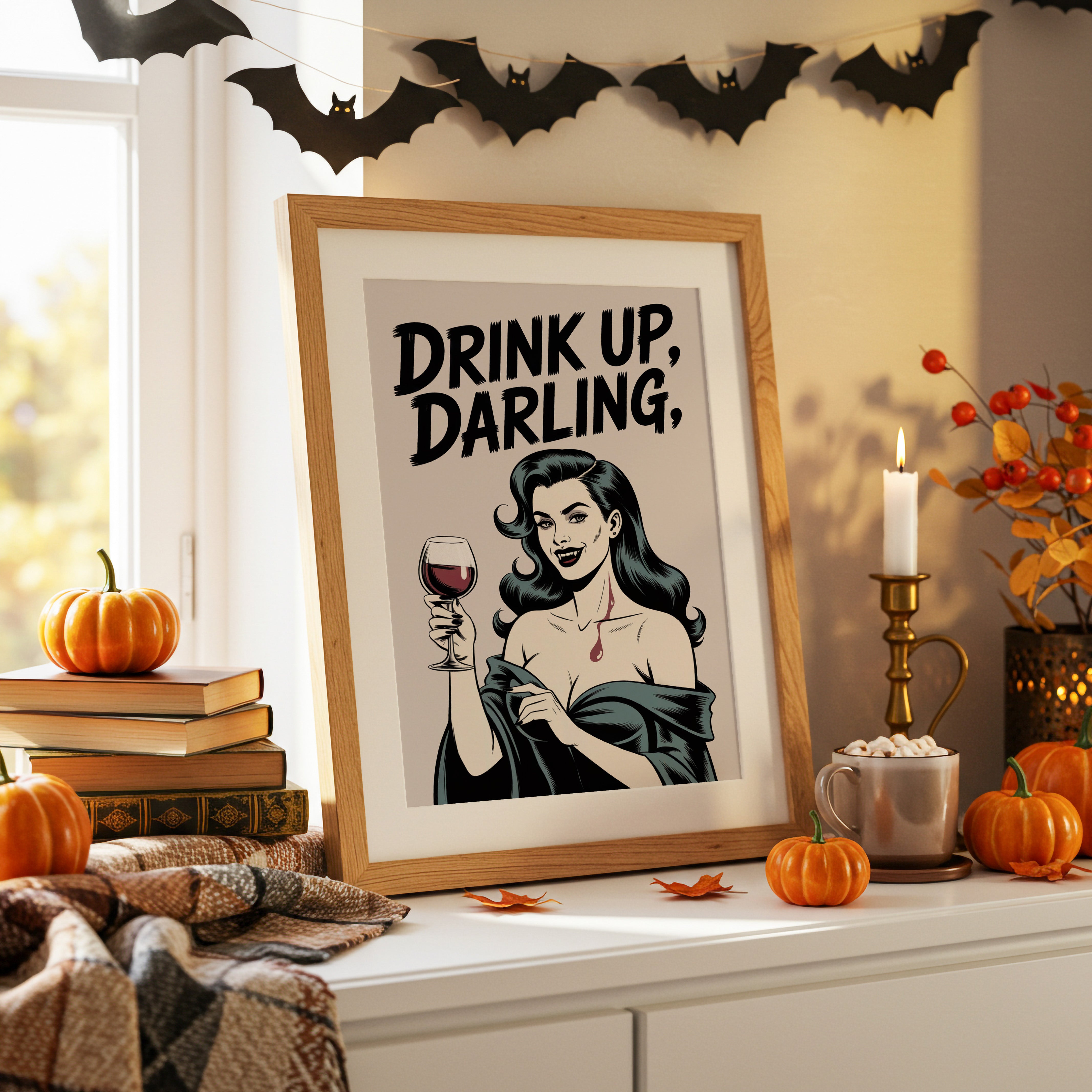 Vintage Vamp Toasts The Night