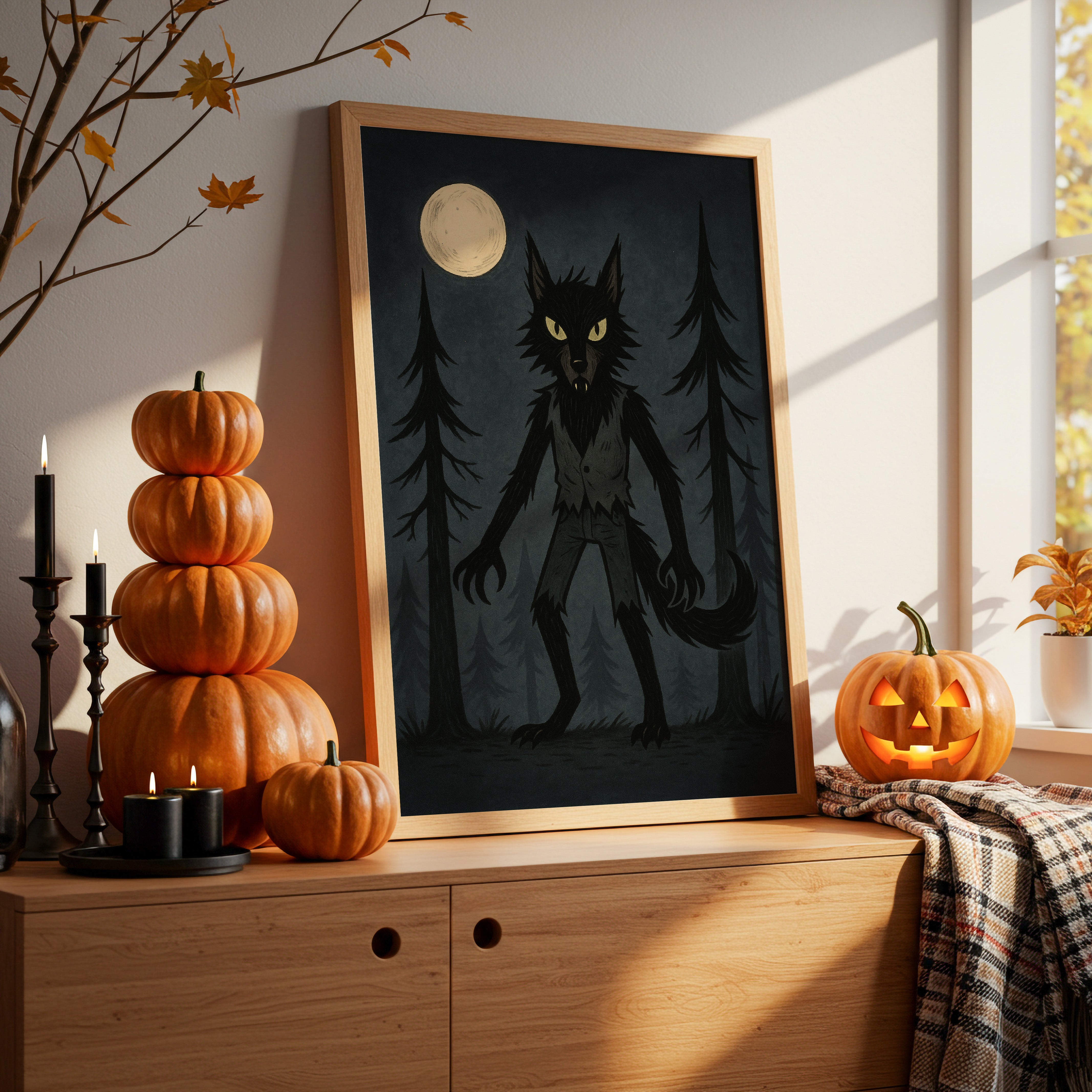 Moonlit Beast Of Pine Forest