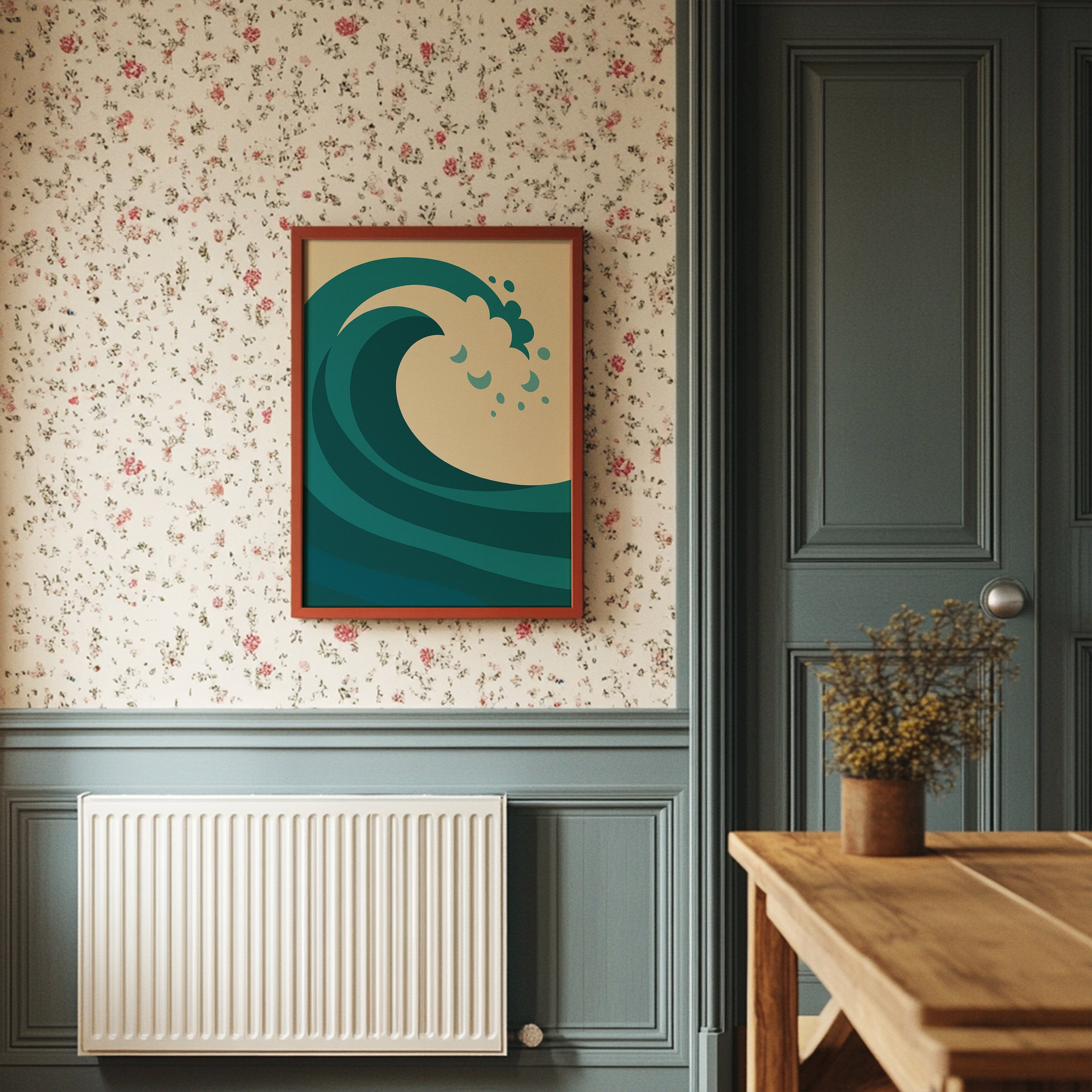 Teal Curl Meets Desert Calm