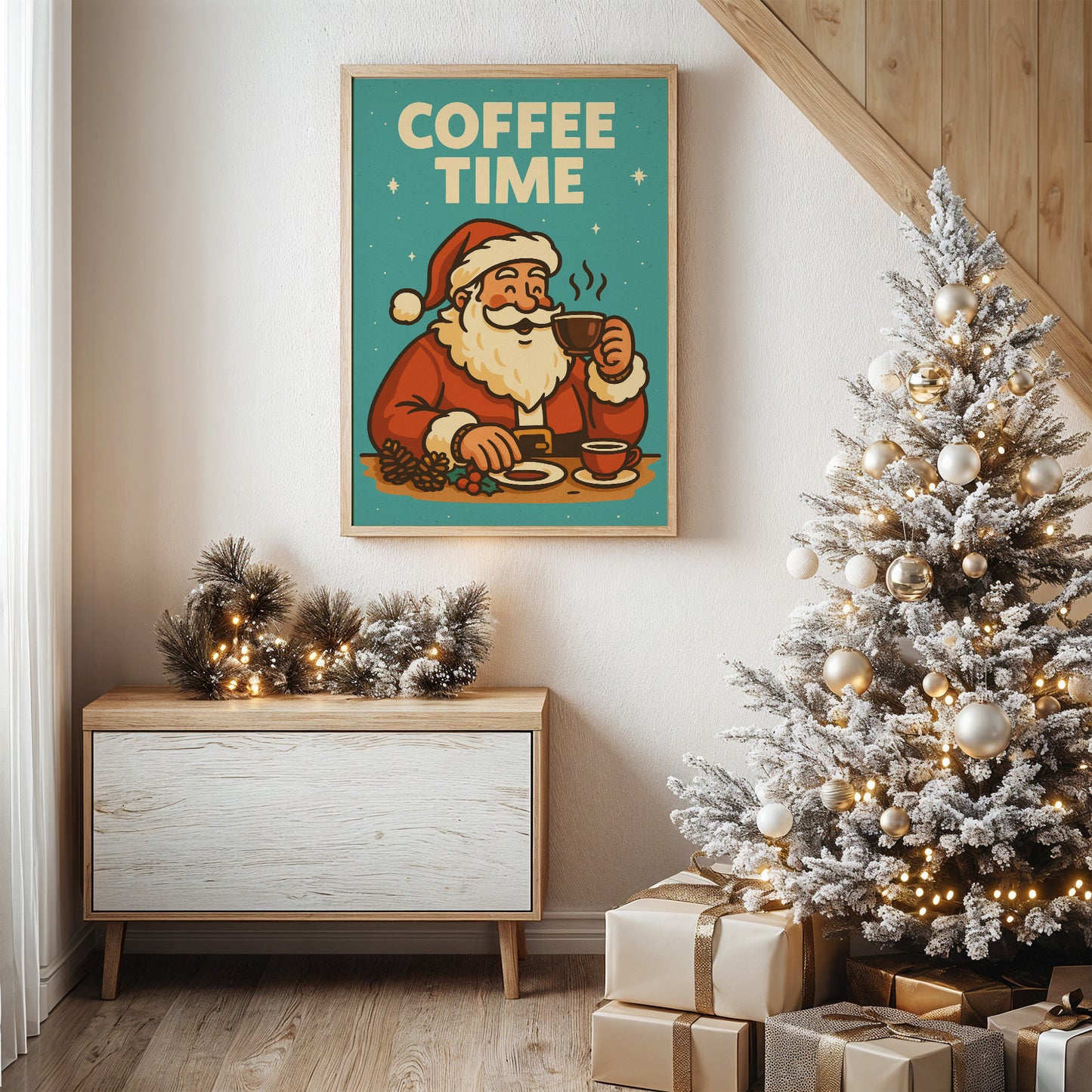 Santa Sips Before Morning Rush