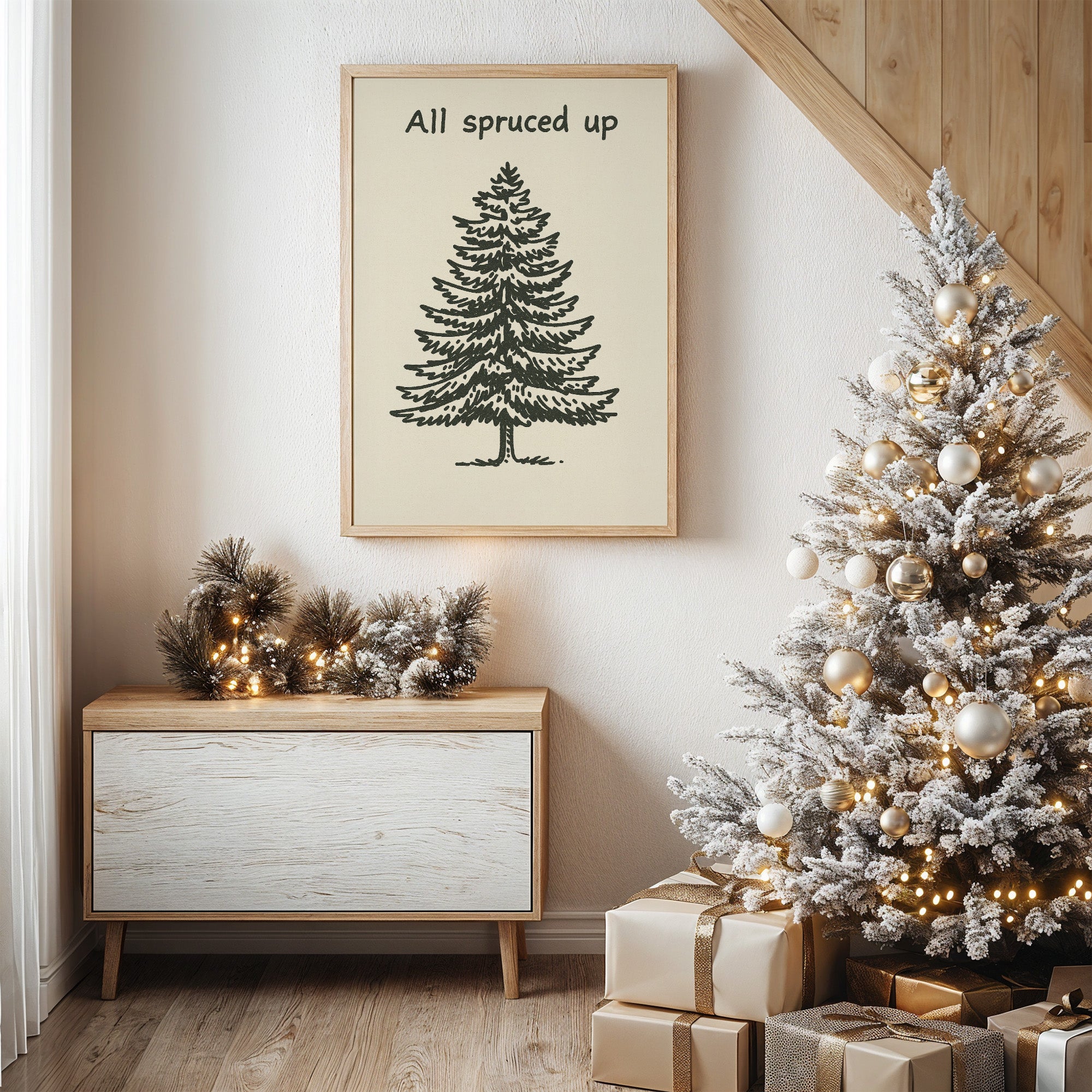 Simple Evergreen In December Light