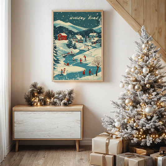 Alpine Village Under Winter Stars