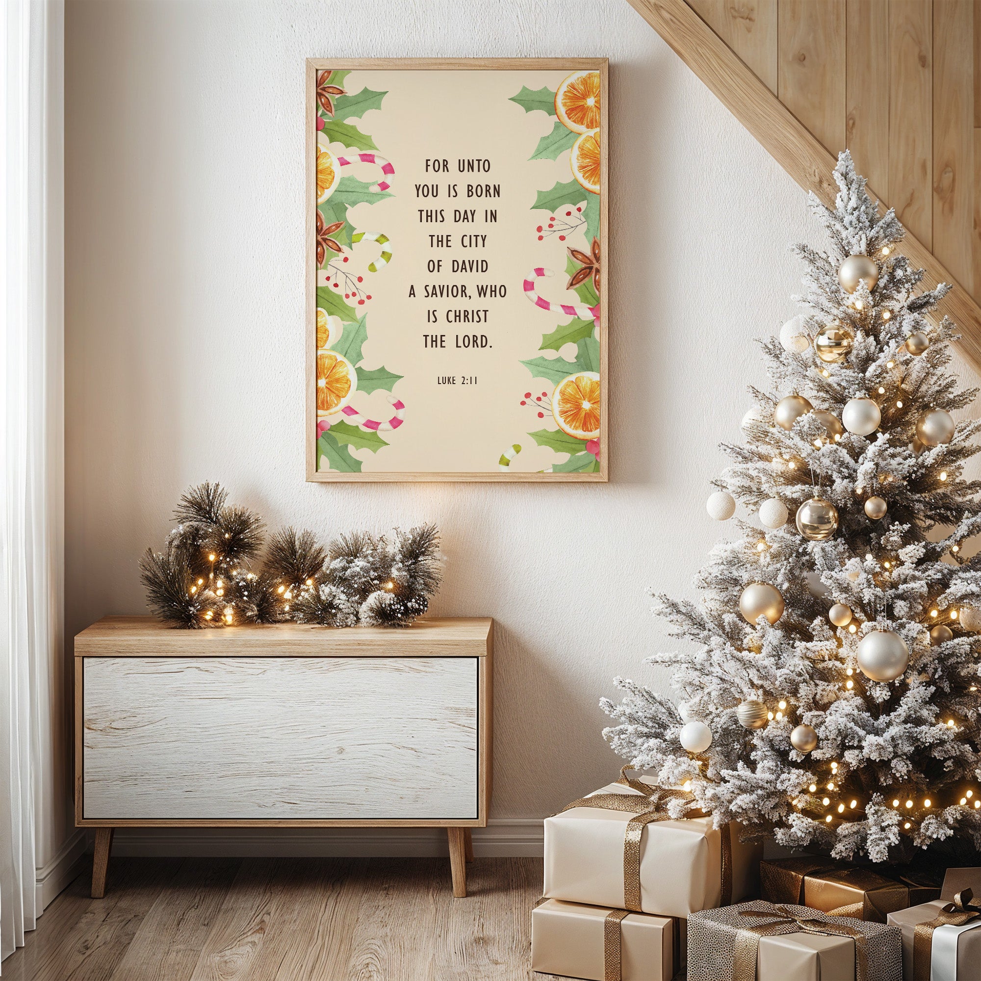 Scripture Adorned With Festive Botanicals