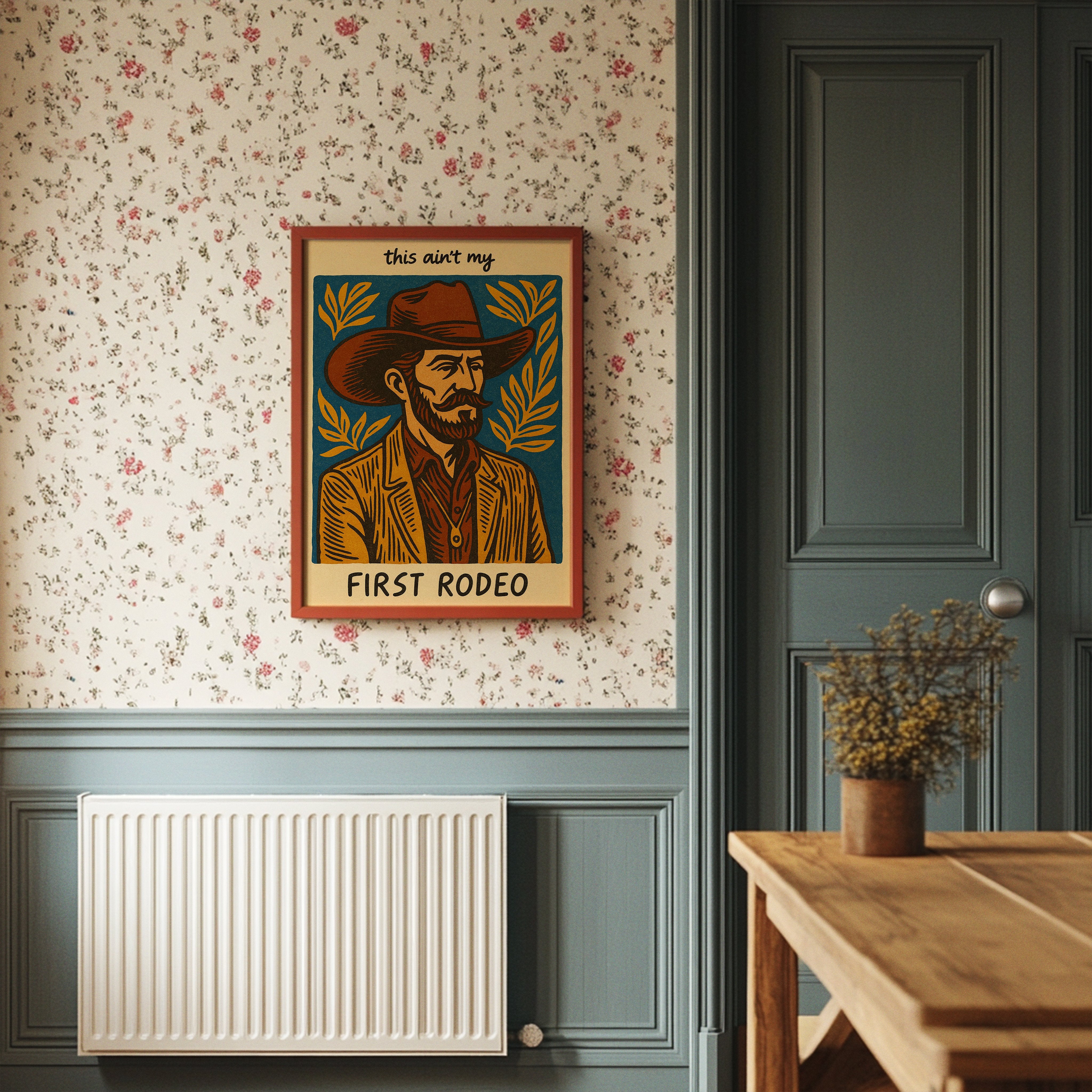 Cowboy Blues On Rustic Boards