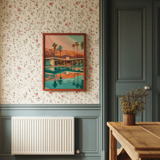 Desert Oasis Mirrors Mountain Glow