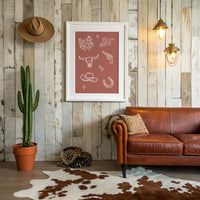 Desert Icons Under Terracotta Sky