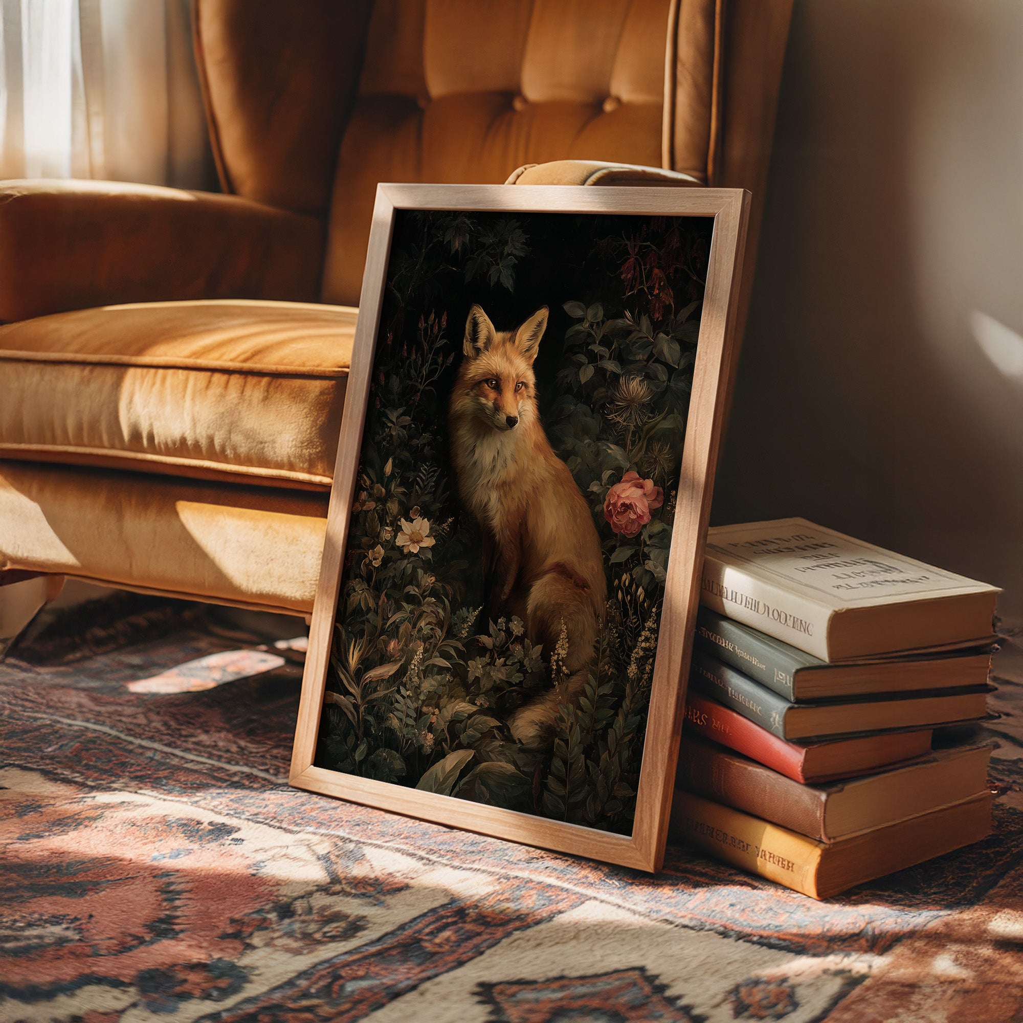 Midnight Rose Among Foxfire Blooms