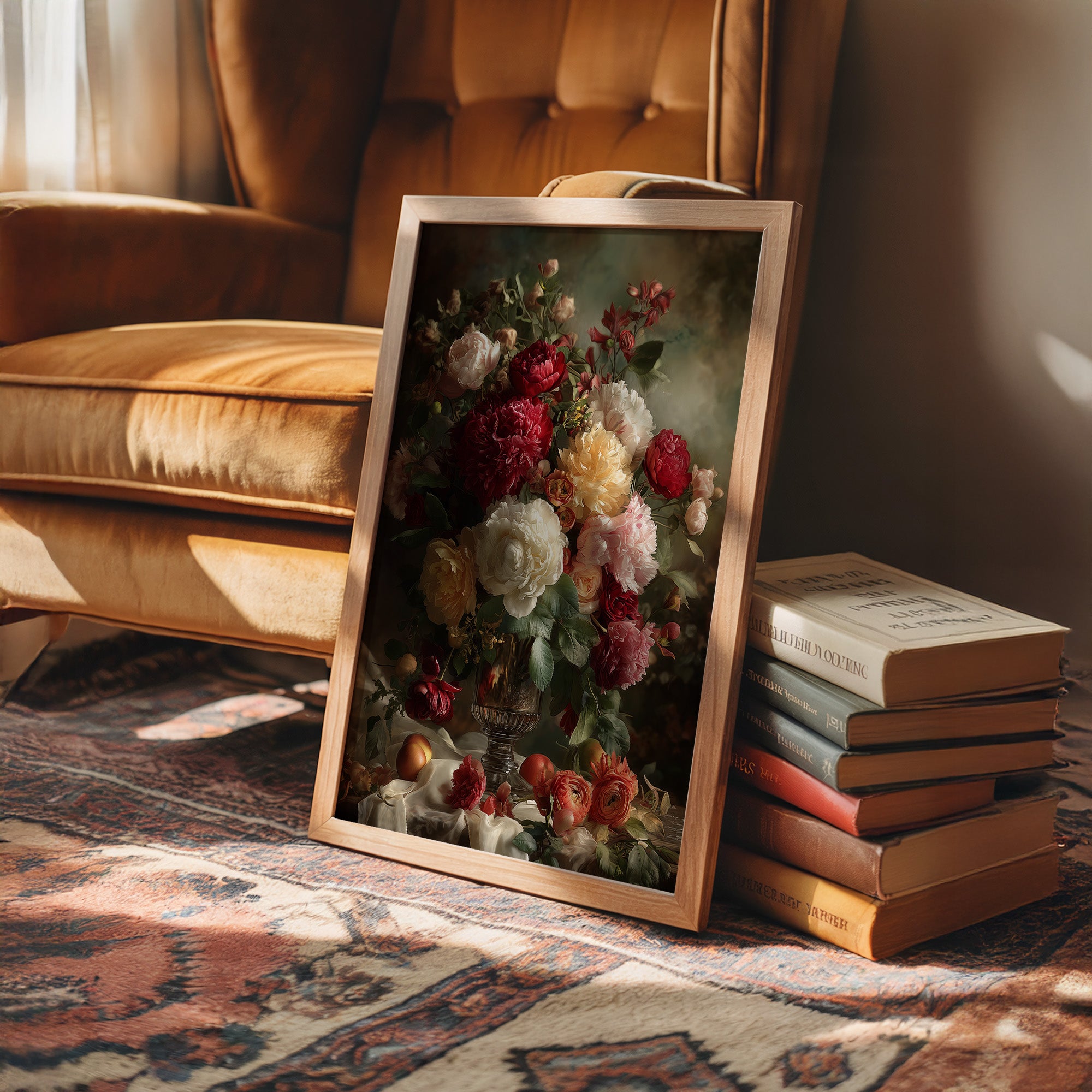 Peonies Bloom Against Velvet Darkness
