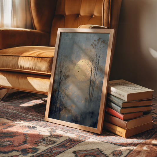 Birds Circle The Winter Moon