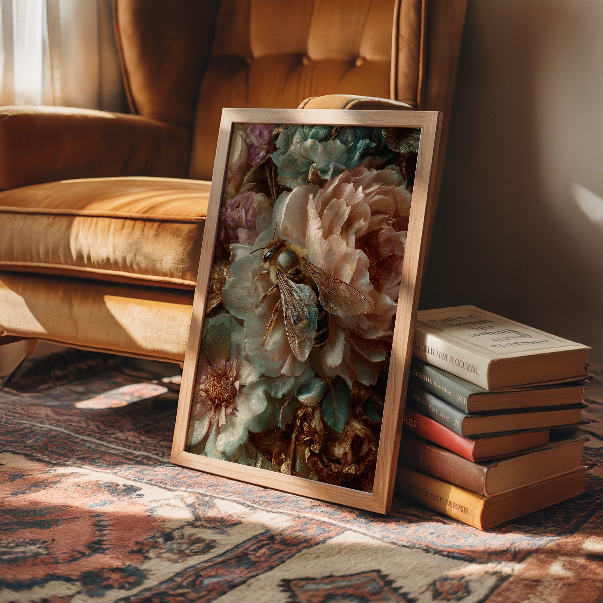 Honey Visitor Among Blush Petals