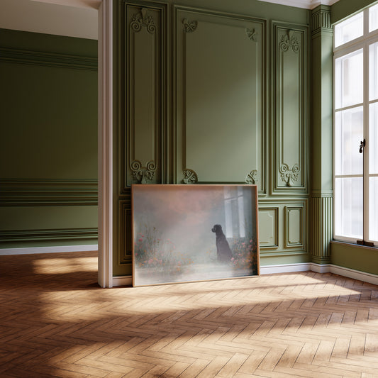 Faithful Companion In Misty Meadow