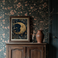Midnight Blooms Around Lunar Face