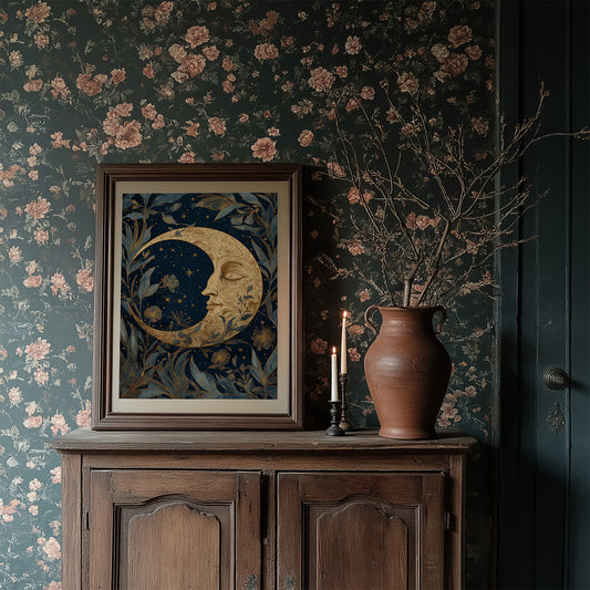 Midnight Blooms Around Lunar Face