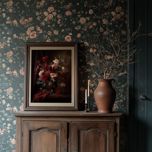 Velvet Blooms Against Midnight Walls