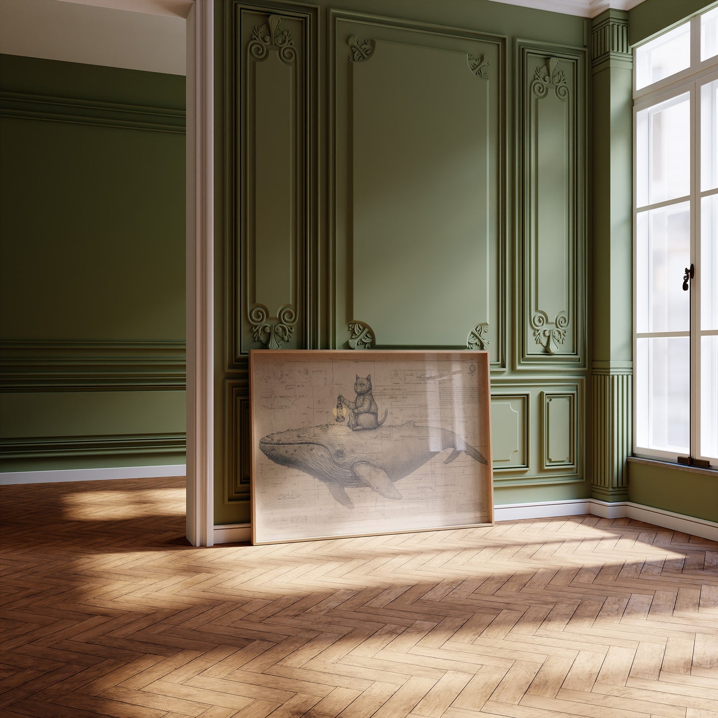 Cat Sailor Charts Ocean Dreams