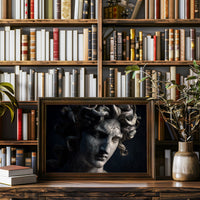 Ancient Faces Among Dusty Tomes