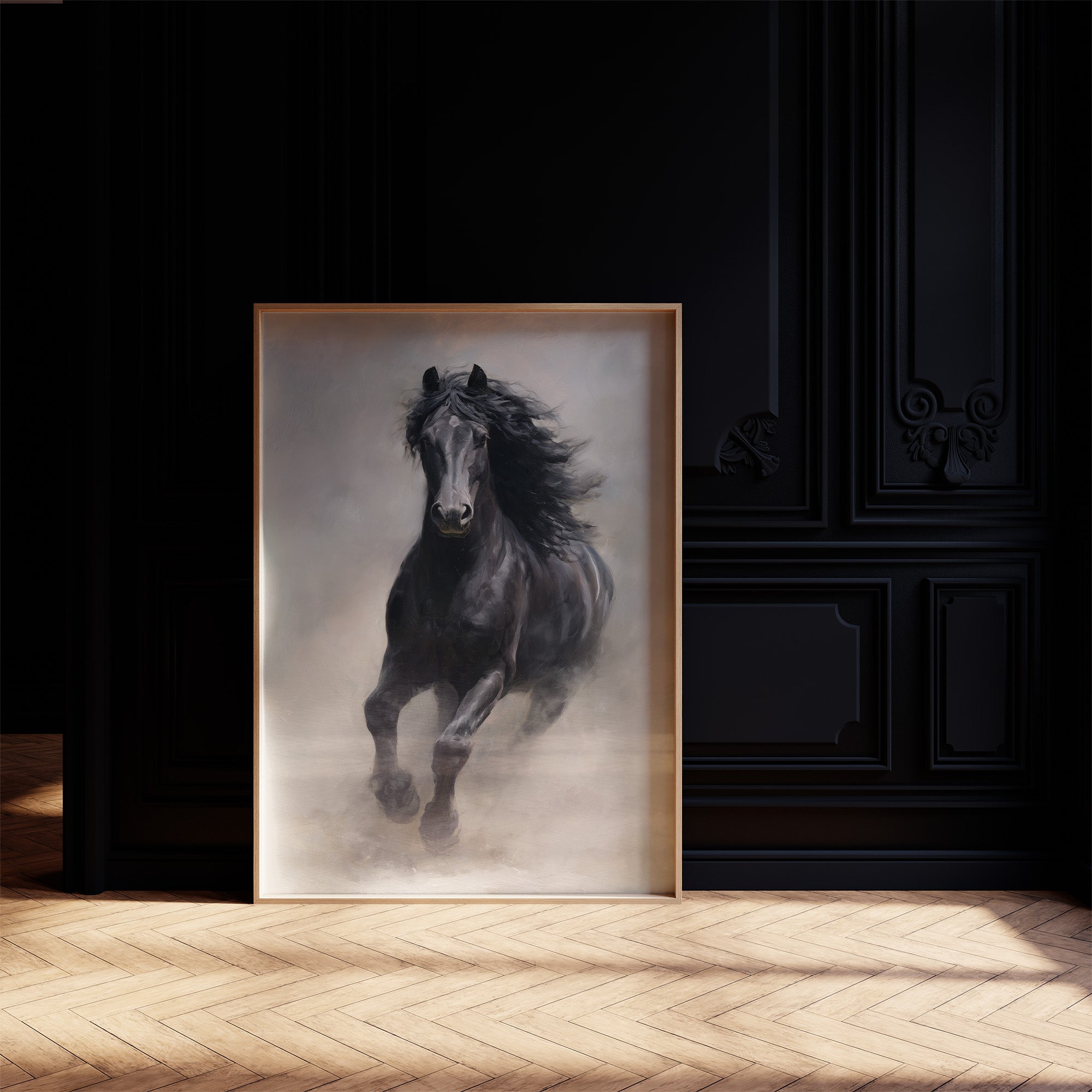 Untamed Spirit Against Dark Walls