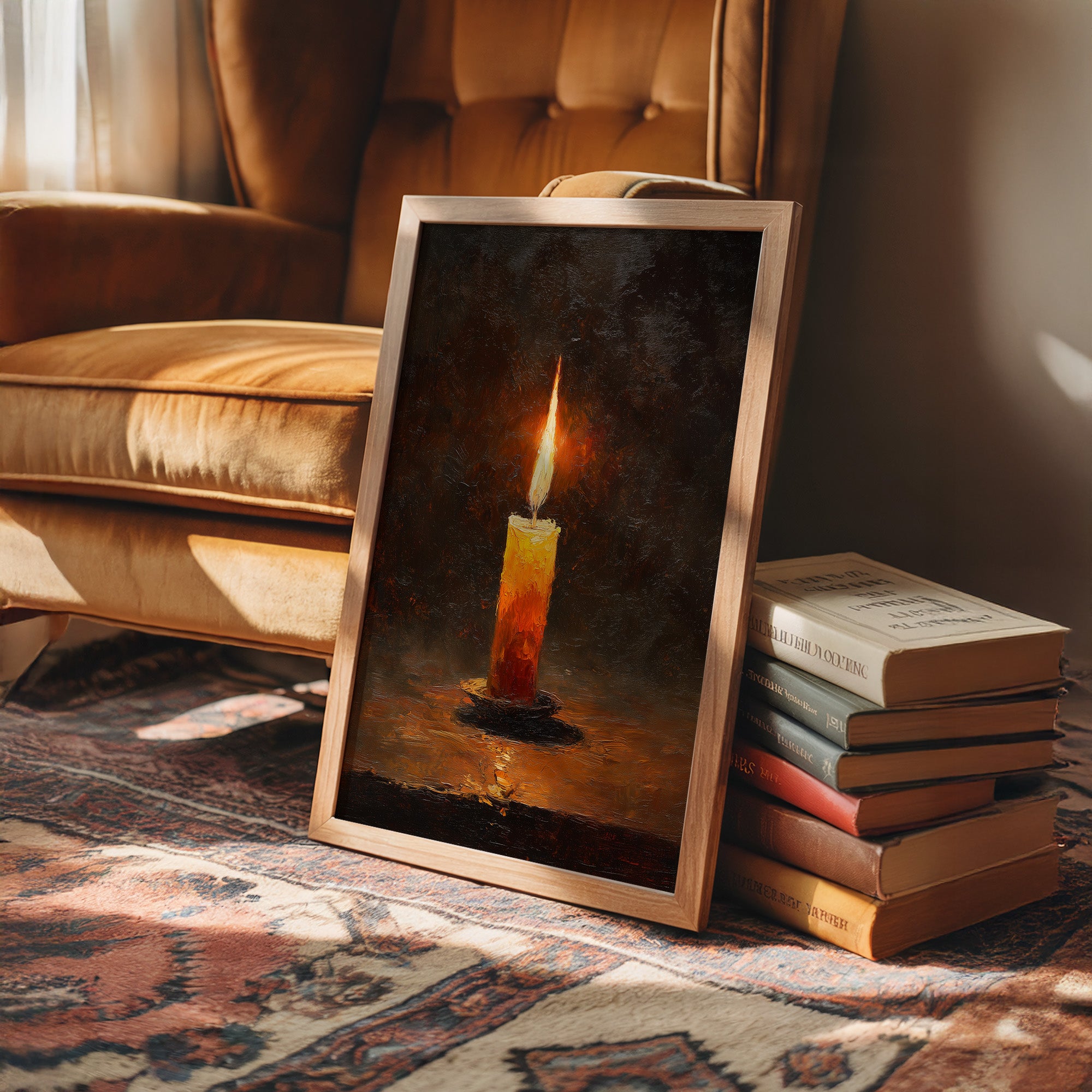 Amber Flame Against Darkness Waits