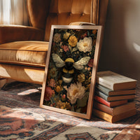 Bumblebee Among Vintage Blooms