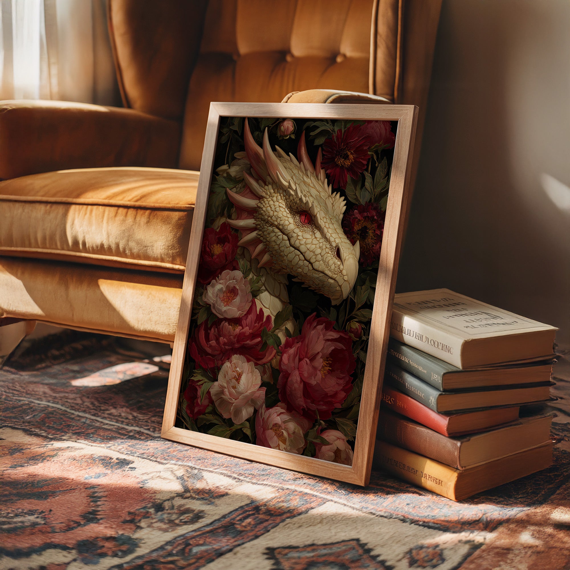 Ancient Scales Among Velvet Blooms