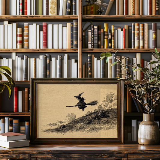 Midnight Flight Over Hillside Clouds