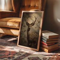 Noble Stag In Misty Forest