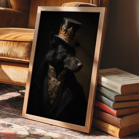 Noble Wolf Wears Midnight Crown