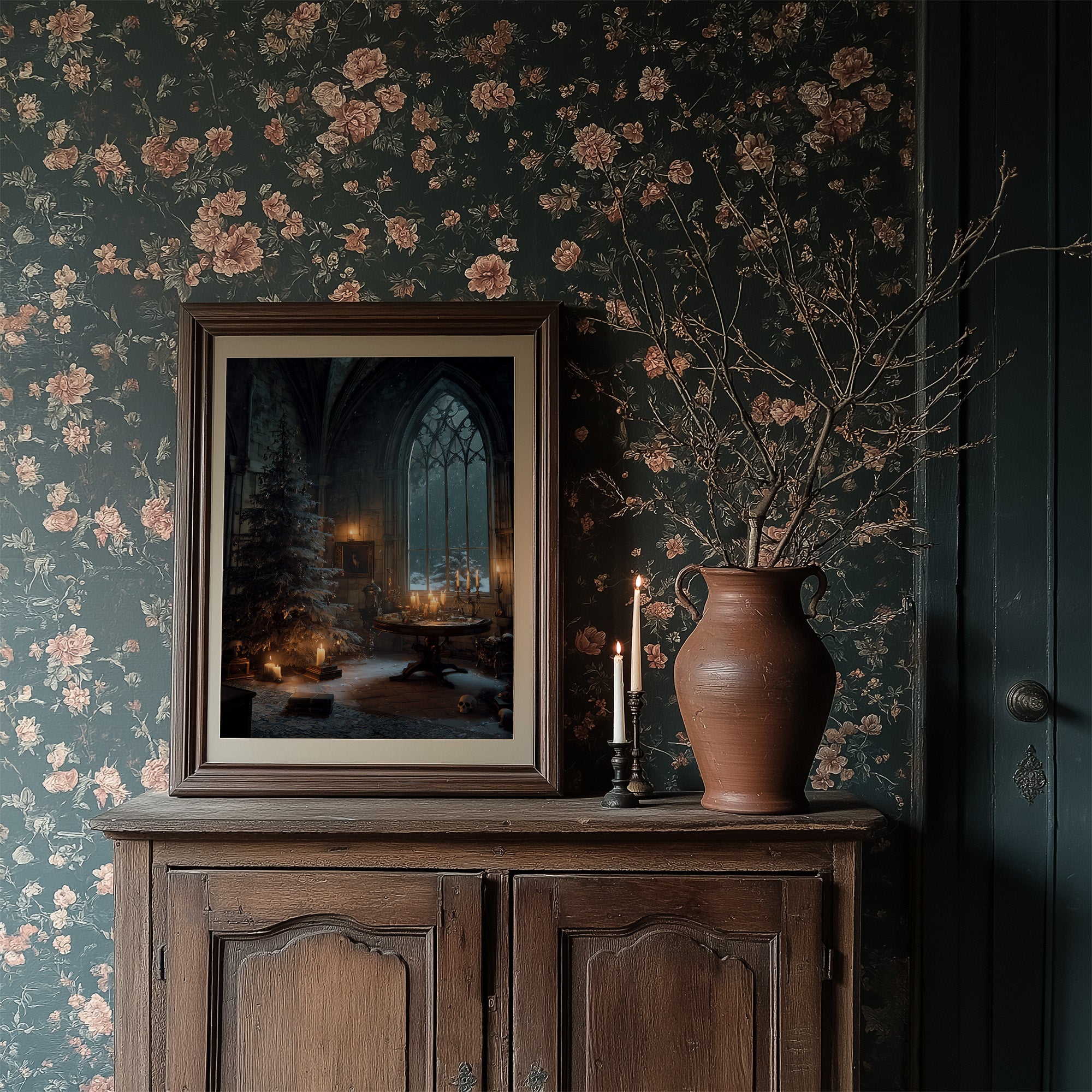 Candlelit Sanctuary On Winter Night