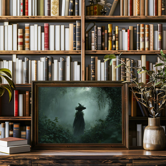 Mist Wanderer Among Ancient Trees