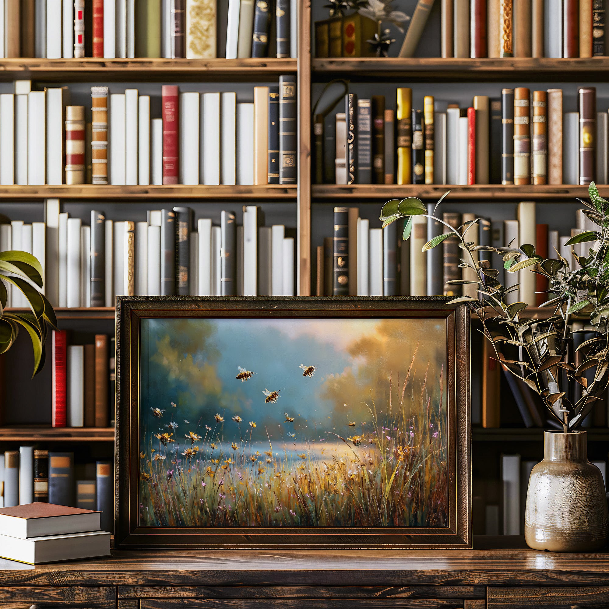 Bees Dance Through Meadow Light