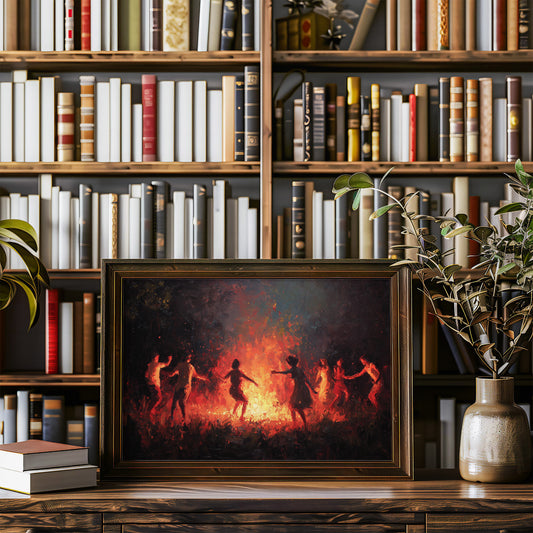 Firelit Dancers Circle Ancient Ritual