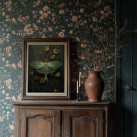 Midnight Moth Among Faded Blooms