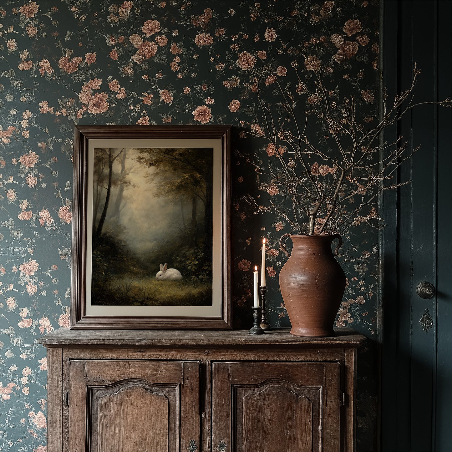 White Rabbit In Forest Haze