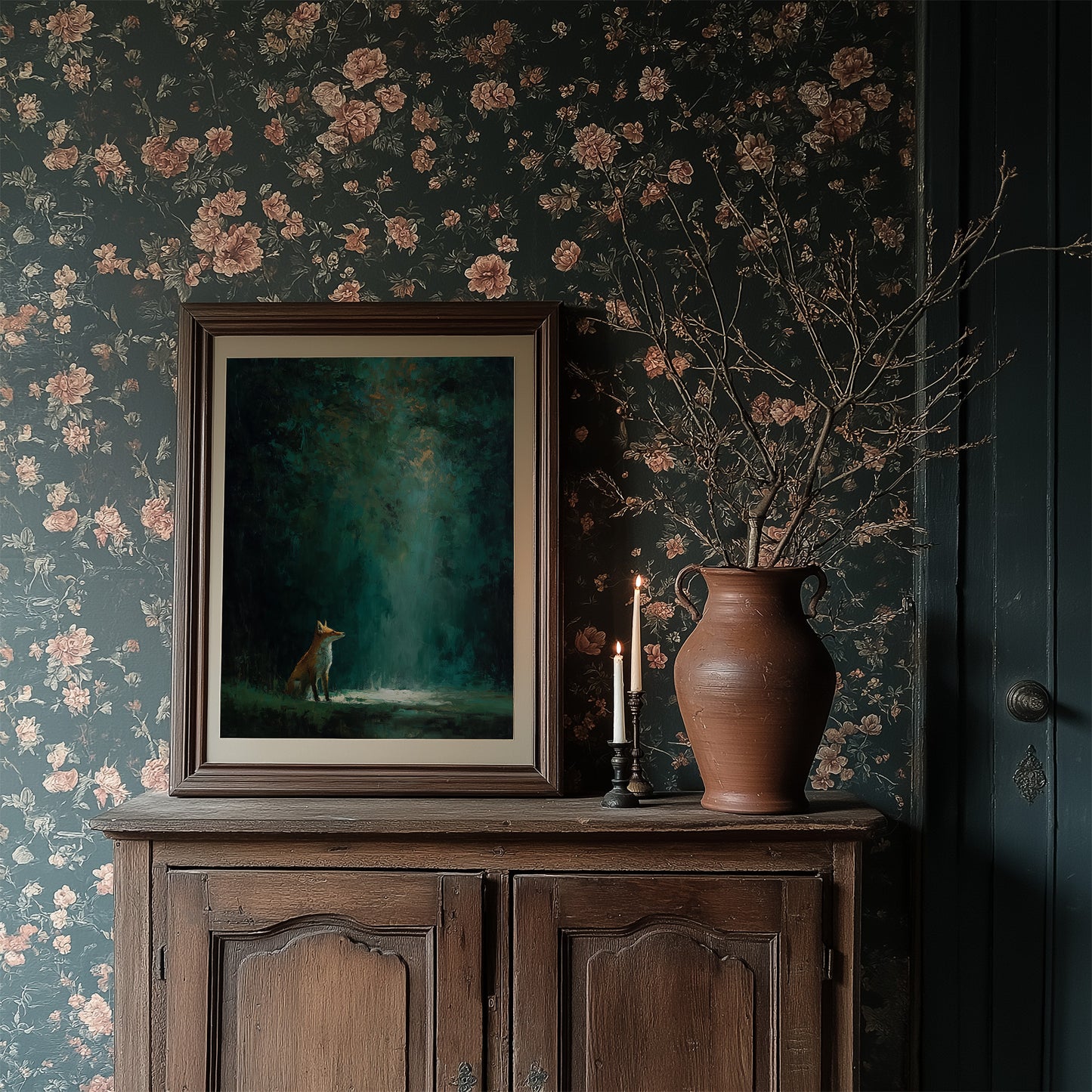 Fox Beneath Ancient Forest Glow