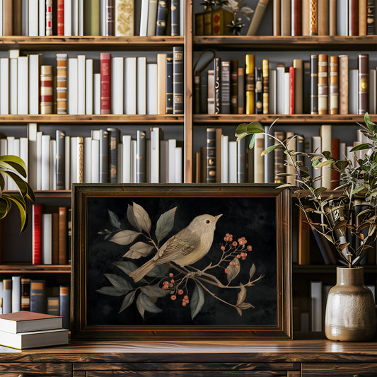 Songbird Among Autumn Berries