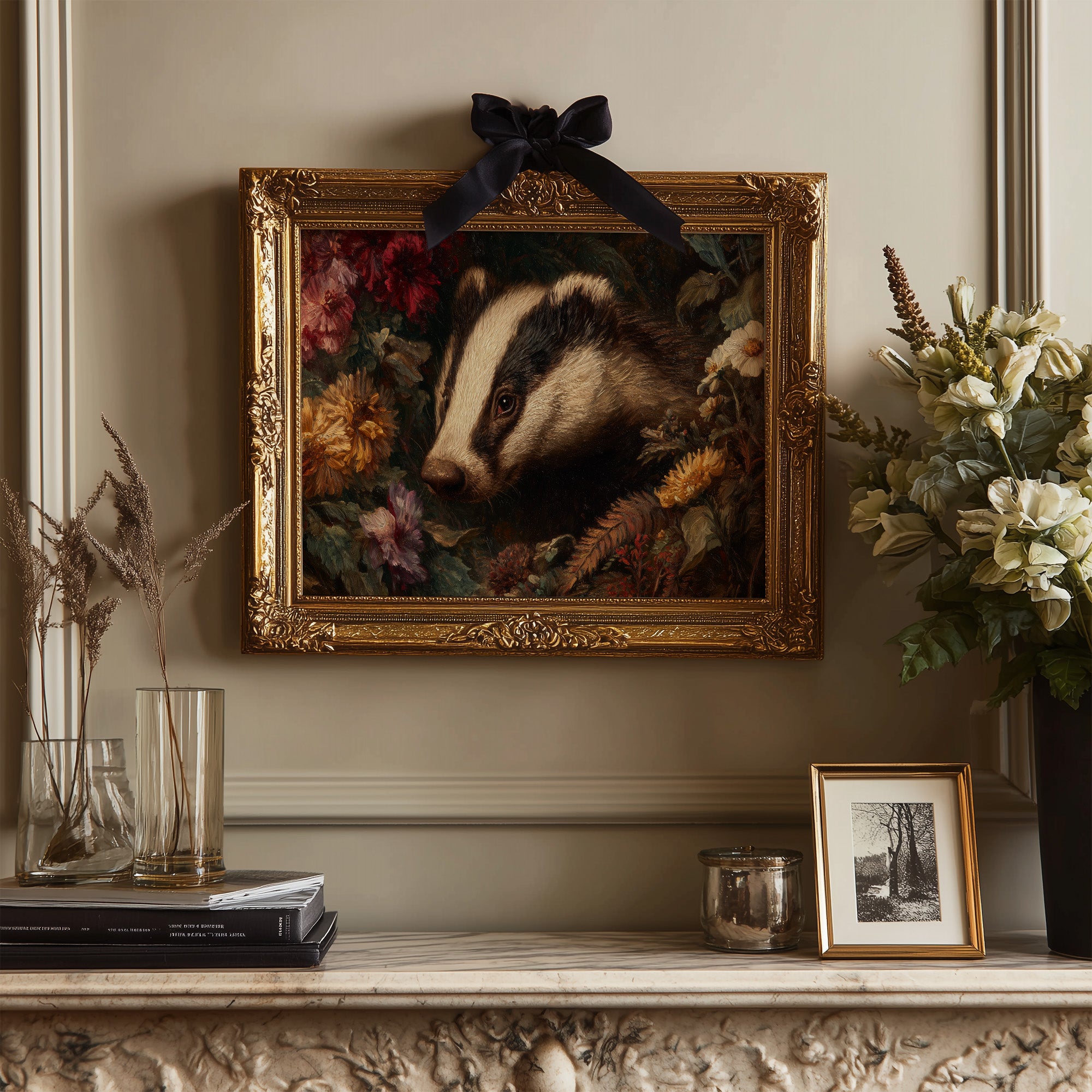 Woodland Creature Among Autumn Blooms