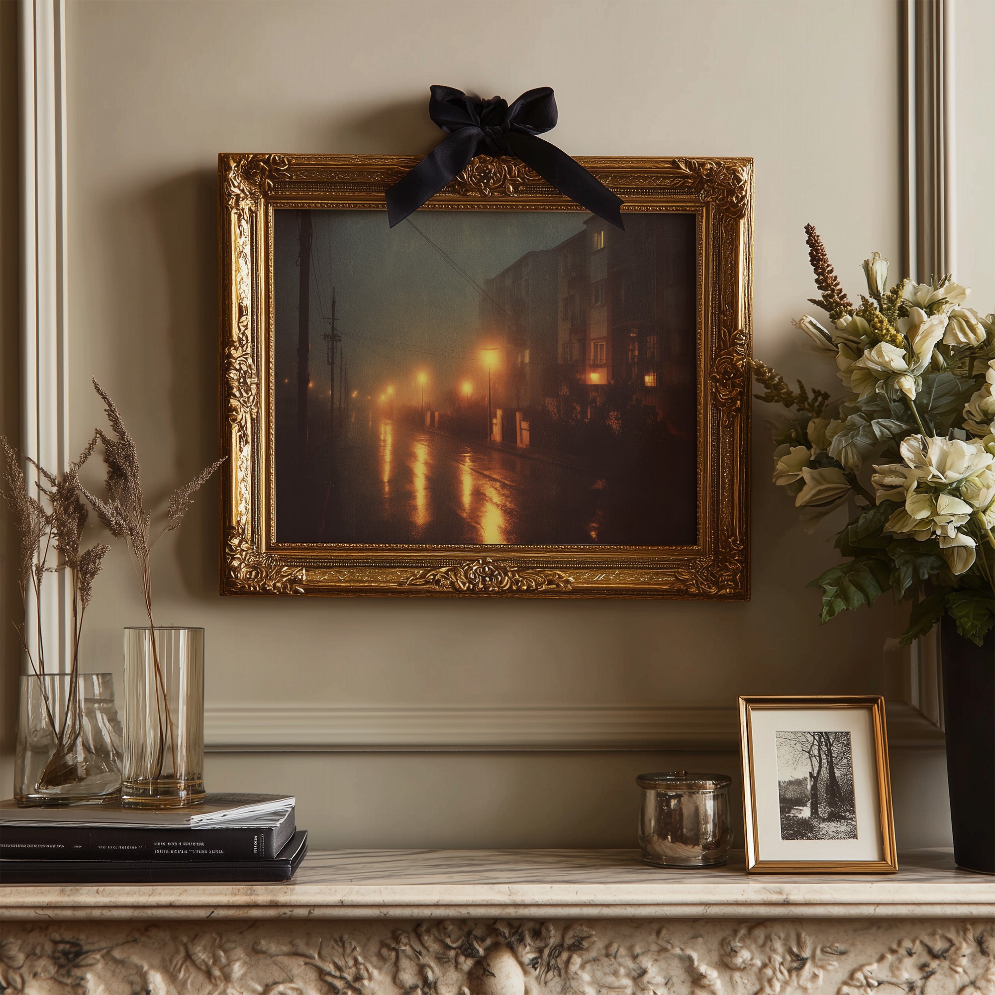 Amber Streets After Midnight Rain