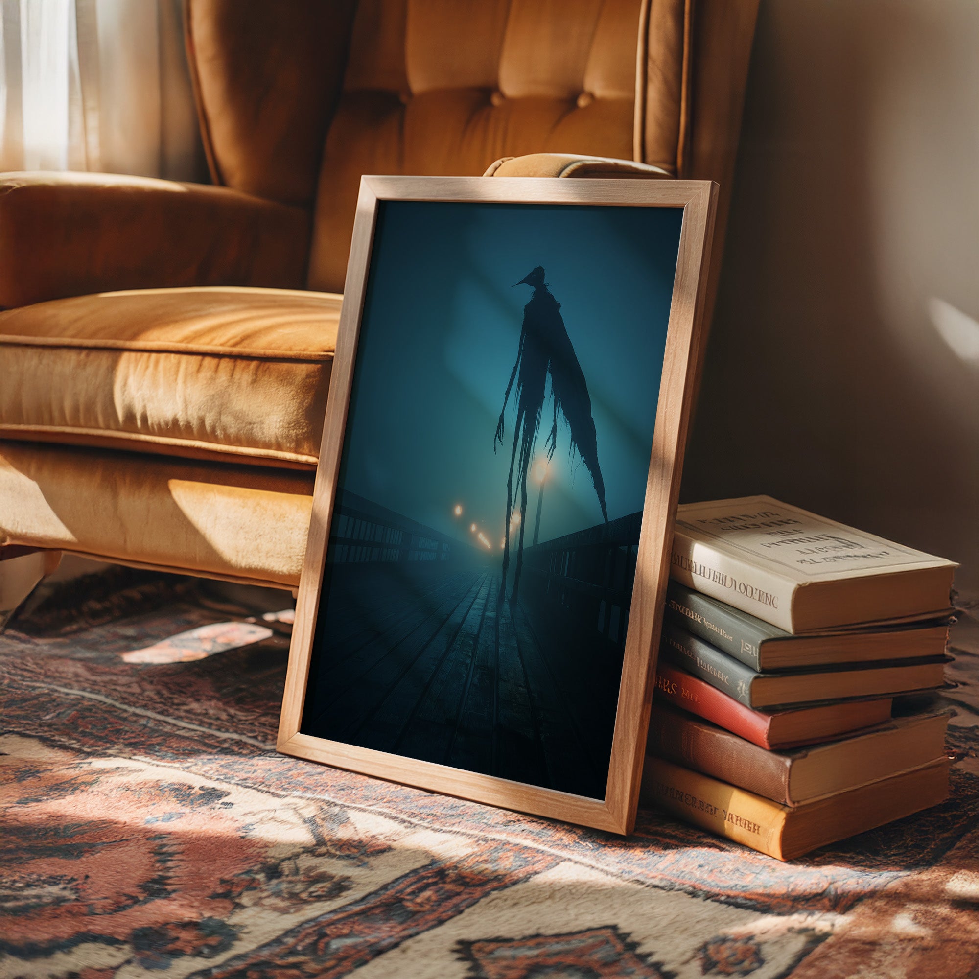 Midnight Sentinel On Foggy Pier