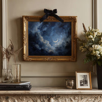 Sliver Moon Among Stormy Clouds