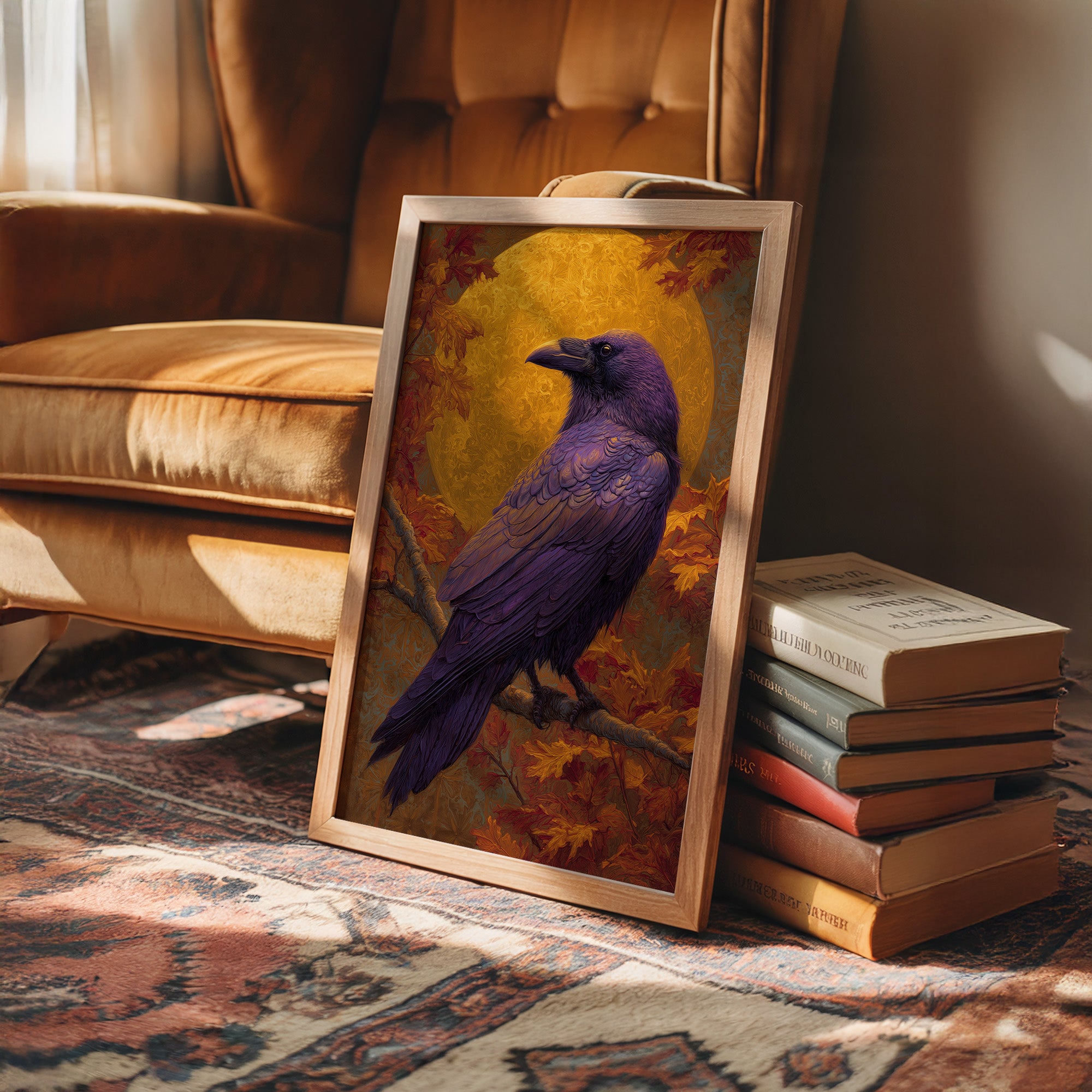 Purple Sentinel Against Autumn Moon