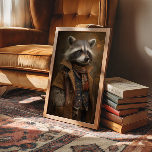 Noble Raccoon In Vintage Attire