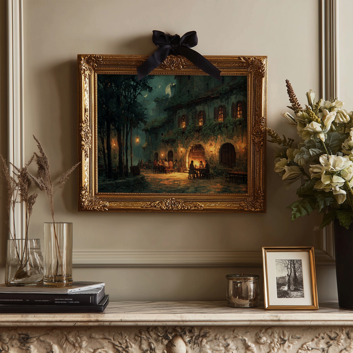 Tuscan Evening Under Crescent Light