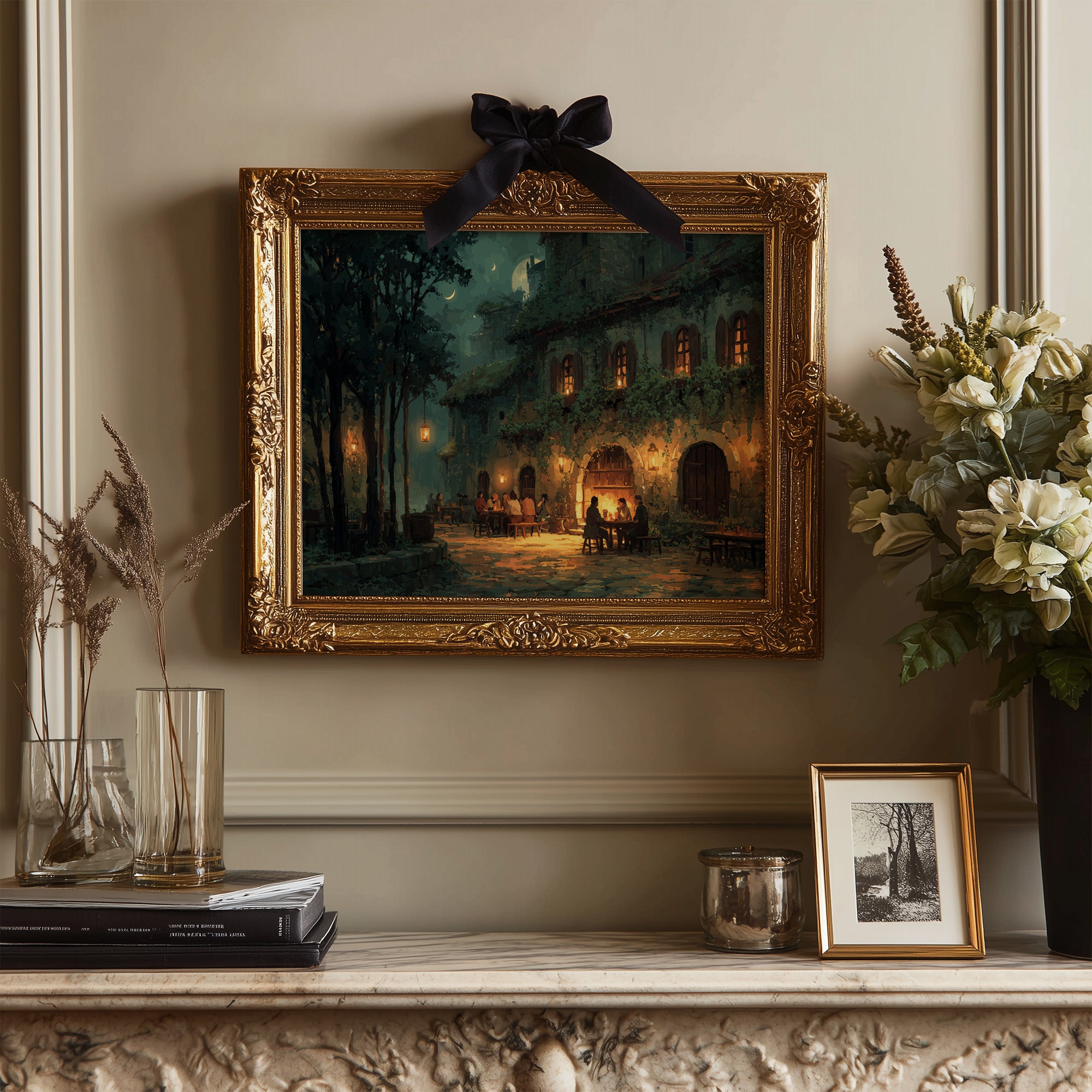 Tuscan Evening Under Crescent Light